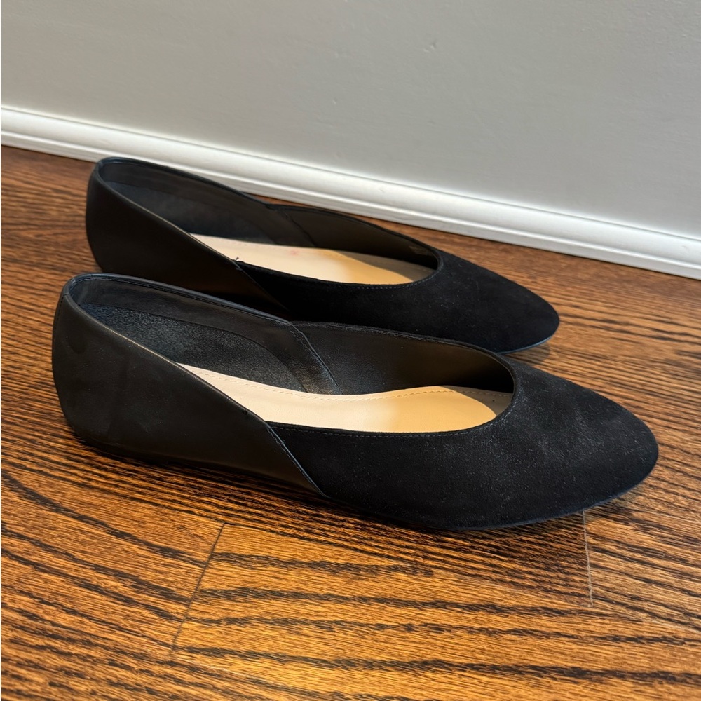 Women’s Botkier Britt Black Mixed MEDIA FLATS LEATHER SUEDE Size 8.5 SLIP ON